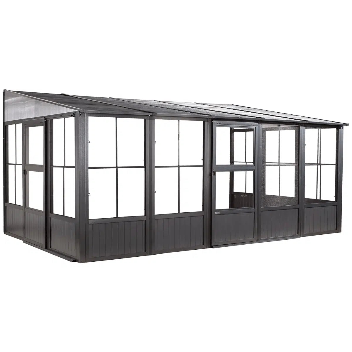 Charleston Solarium Wall Unit, 10 ft. x 16 ft. Dark Gray