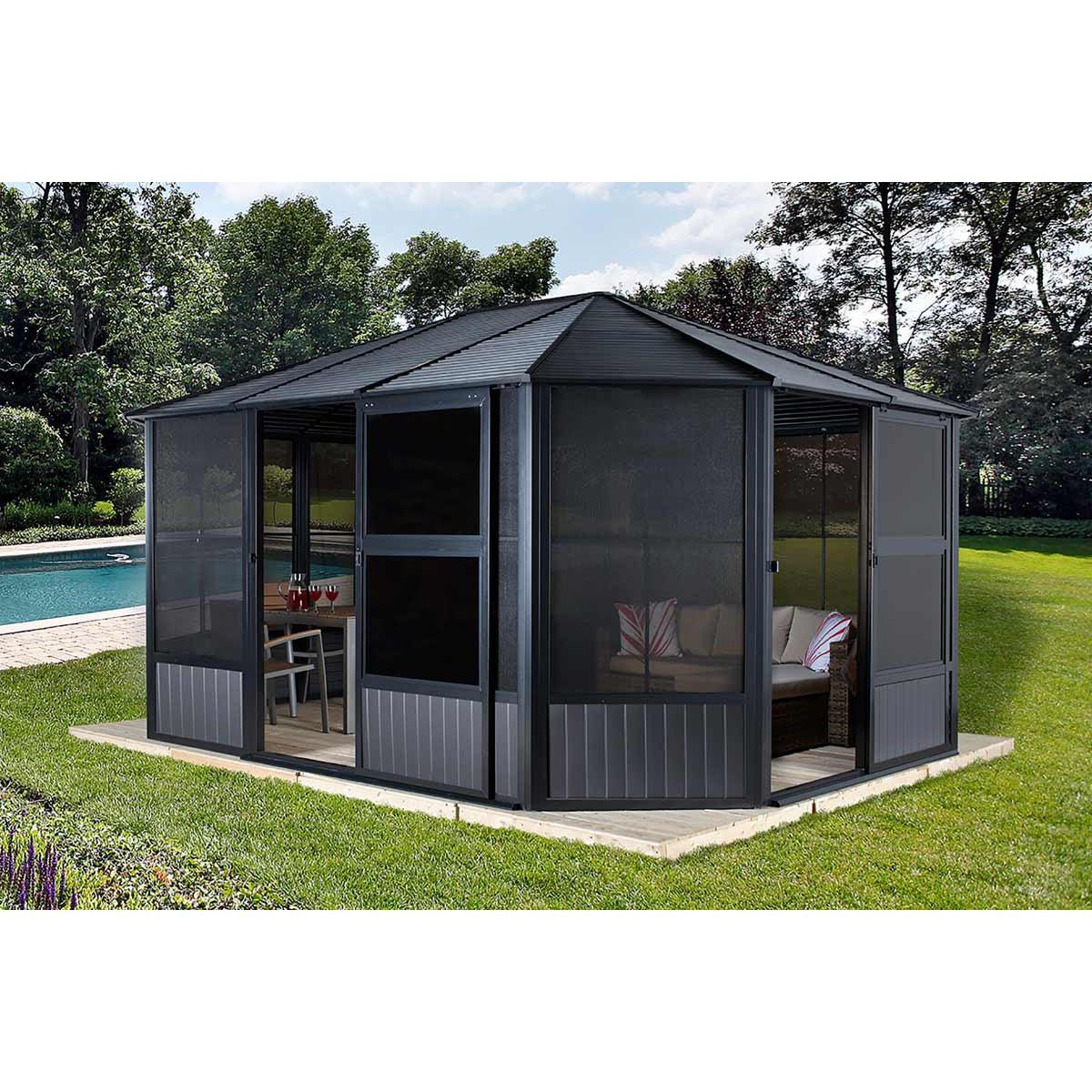 Charleston Solarium, 12 ft. x 15 ft. Dark Gray