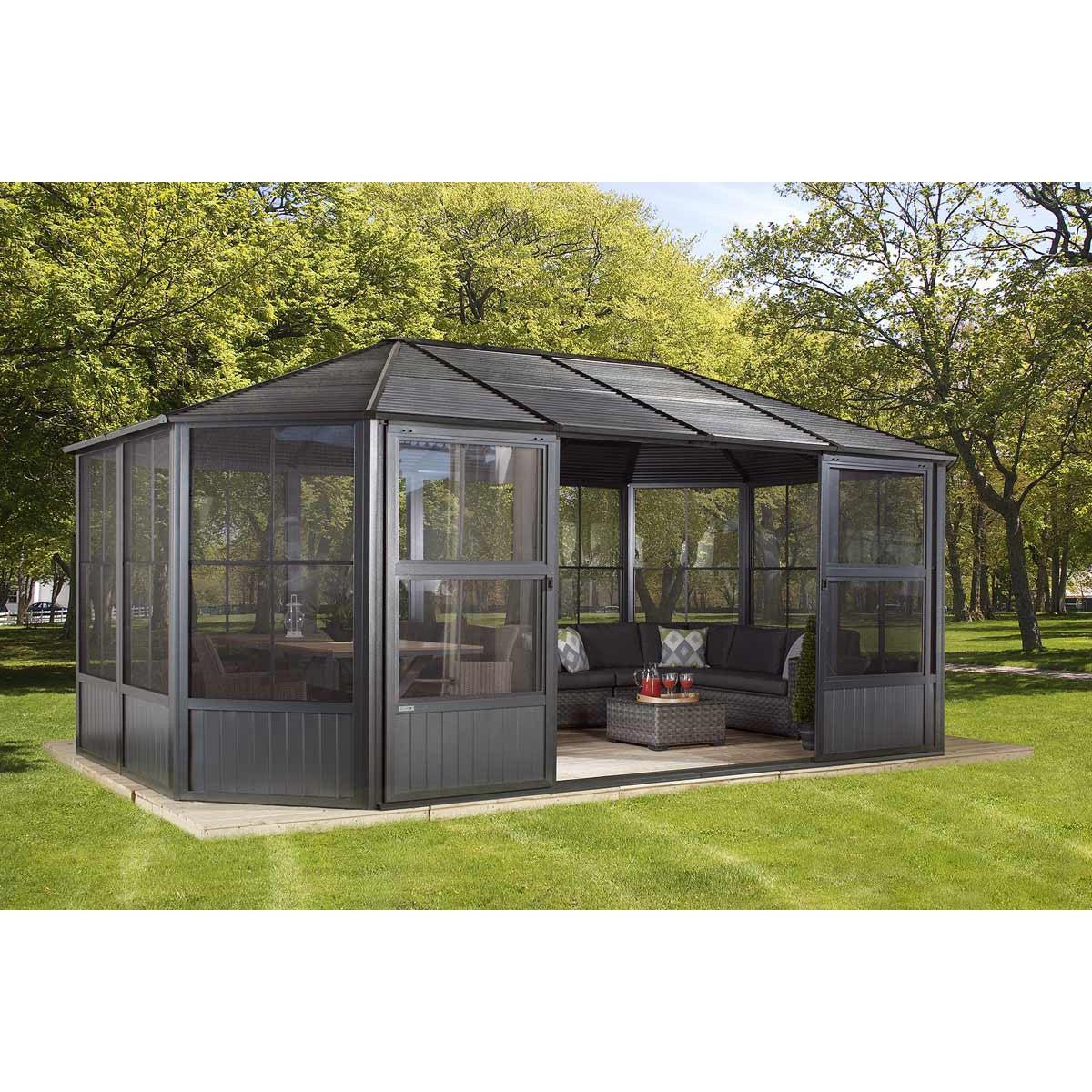 Charleston Solarium, 12 ft. x 18 ft. Dark Gray