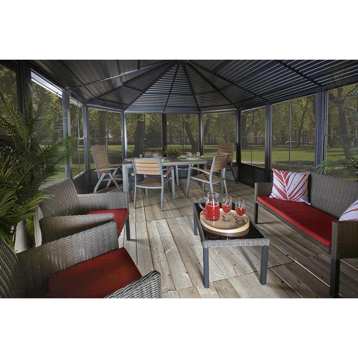 Charleston Solarium, 12 ft. x 18 ft. Dark Gray