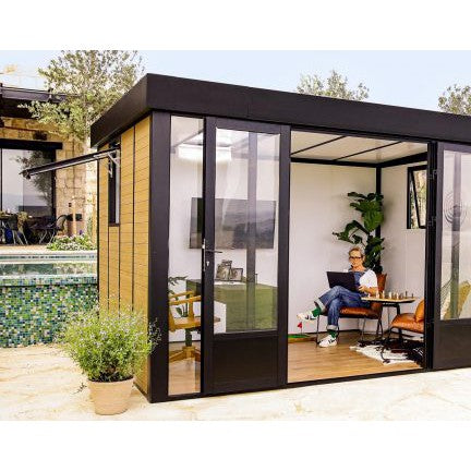 Home Enclosed Gazebos Copenhagen Garden Office Copenhagen 10 ft. x 12 ft. Garden Office Kit - Black Structure & Clear Glazing